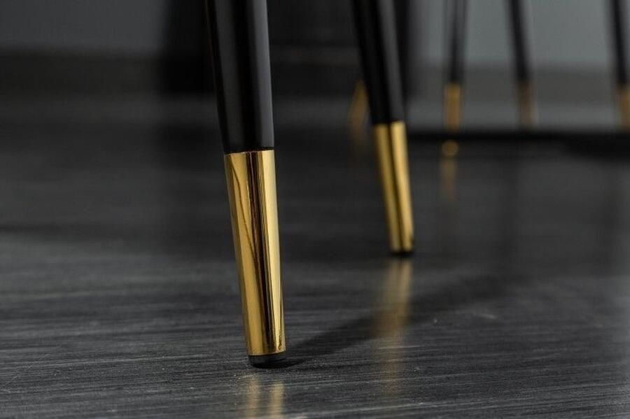 Invicta Interior Elegante stoel PARIS groen fluweel decoratief quilten en gouden voetdoppen 40574 - Foto 3