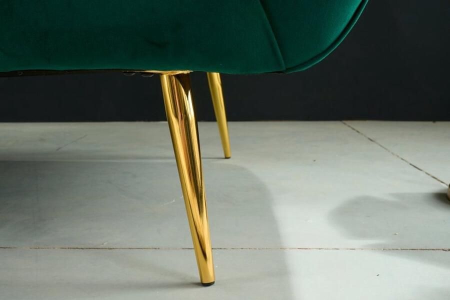 Invicta Interior Elegante stoel Regalia Treasure rood fluweel decoratief gewatteerd voetdoppen goud retro design met armleuningen - Foto 2