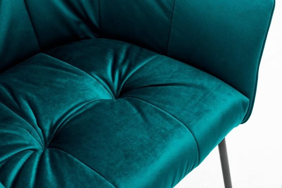 Invicta Interior Exclusief design stoel LOFT fluweel turquoise met armleuning 41660 - Foto 3