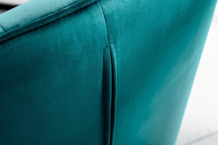Invicta Interior Exclusief design stoel LOFT fluweel turquoise met armleuning 41660 - Foto 2