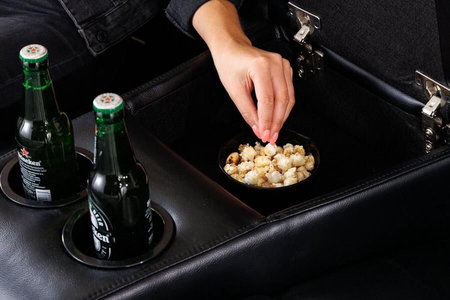 Invicta Interior Exclusieve 3-zits bioscoopstoel HOLLYWOOD zwart met bekerhouder 42813 - Foto 2