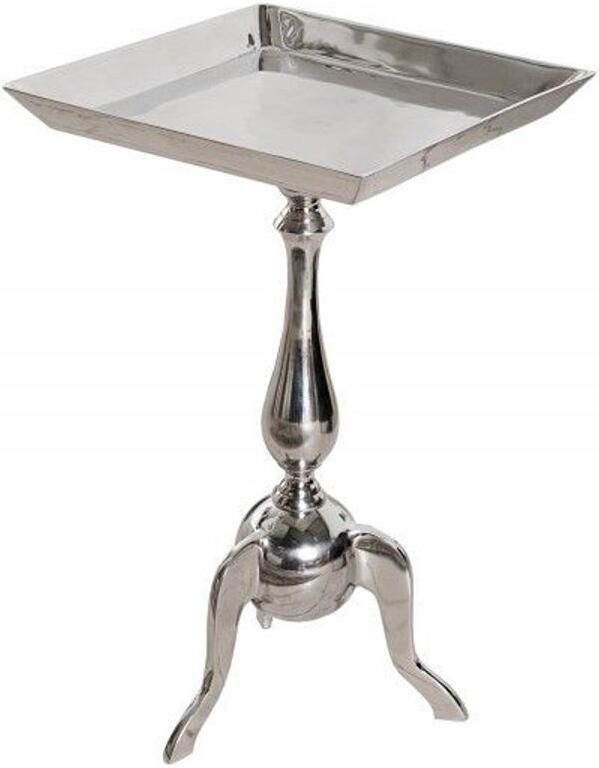 Invicta Interior Filigraan bijzettafel TRAYFUL 55cm zilveren aluminium dienbladtafel 35725 - Foto 2