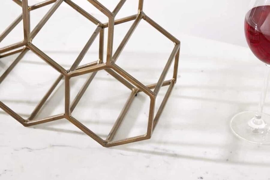 Invicta Interior Filigraan design wijnrek HONINGRAAT 35cm goud metaal handgemaakt 43192 - Foto 2