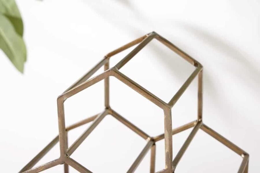 Invicta Interior Filigraan design wijnrek HONINGRAAT 35cm goud metaal handgemaakt 43192