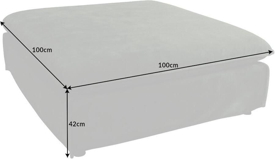 Invicta Interior Grote kruk HEAVEN 100cm champagne beige Boucle gestoffeerde kruk veerkern 44186 - Foto 2