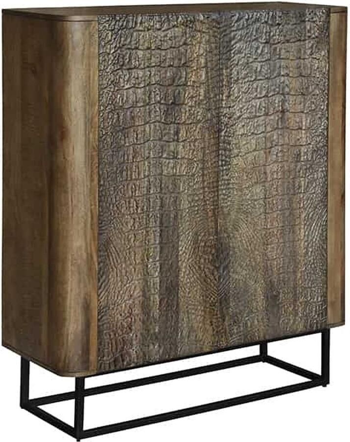 Invicta Interior Handgemaakt dressoir CROCO 120cm bruin massief mangohout 3D-ontwerp 44615 - Foto 2