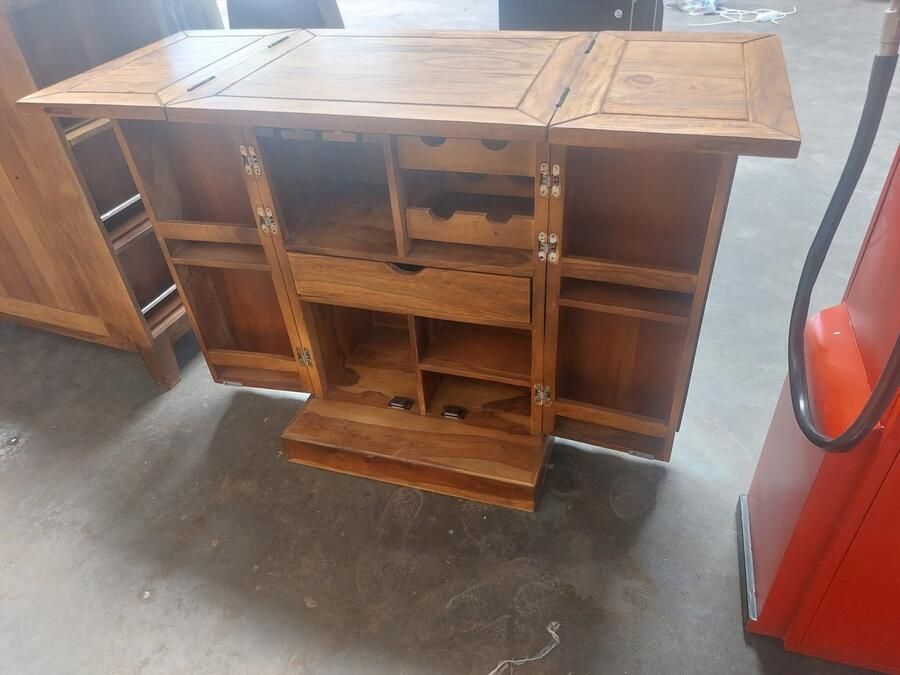 Invicta Interior Handgemaakte barkast MOSAICO 130cm bruin sheeshamhout steen afwerking 3D effect 39749 - Foto 5