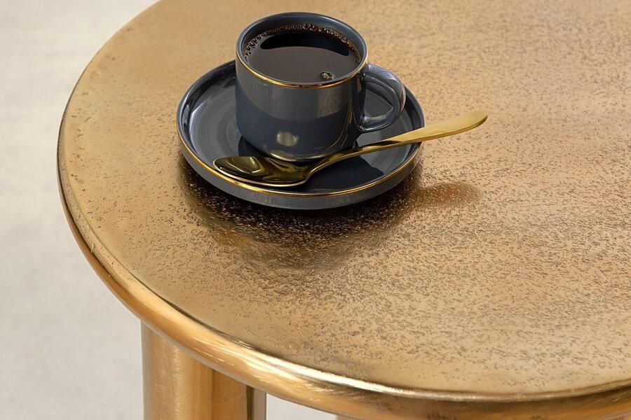 Invicta Interior Ronde bijzettafel Venezia EleganceLIFE PEACOCK 75cm Goud Antiek Wit Metaal Marmeren Pauw Sculptuur - Foto 2