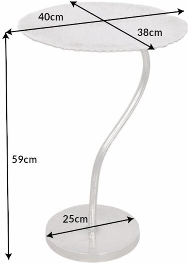 Invicta Interior Handgemaakte bijzettafel ABSTRACT LEAF 40cm zilver 41283