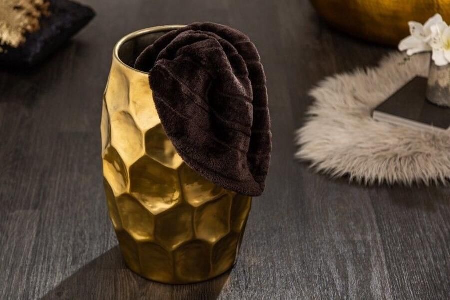 Invicta Interior Handgemaakte bijzettafel Château Essence Majestic Grandeur 50cm goud metaal gehamerd design rond