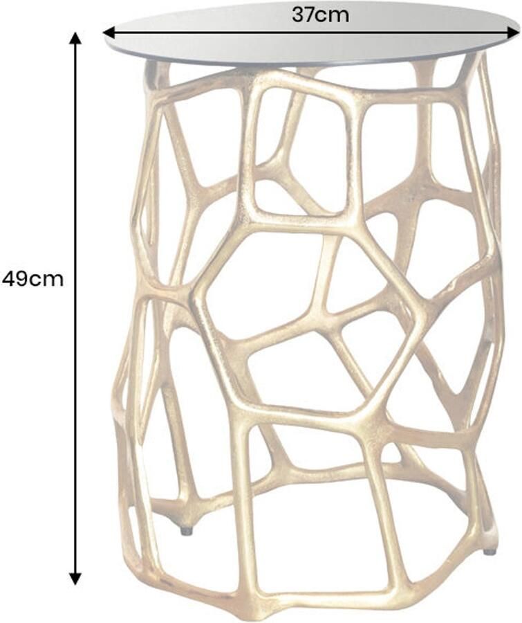 Invicta Interior Massief houten bijzettafel Aurora Delight 70cm naturel teakhout gemaakt van wortelhout in paaldesign
