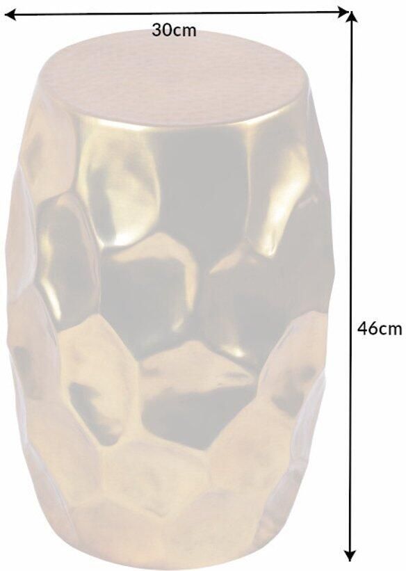 Invicta Interior Handgemaakte bijzettafel ORGANIC ORIENT 50cm goud metaal gehamerd design rond 40230 - Foto 3