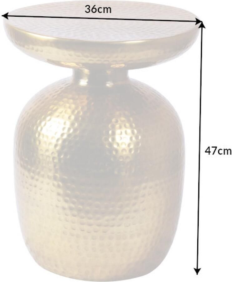 Invicta Interior Handgemaakte bijzettafel Majestic Grandeur 36cm goud gehamerd ontwerp - Foto 2