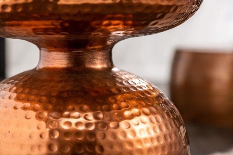 Invicta Interior Handgemaakte bijzettafel ORIENT 40cm koper metaal gehamerd design rond 40237 - Foto 3