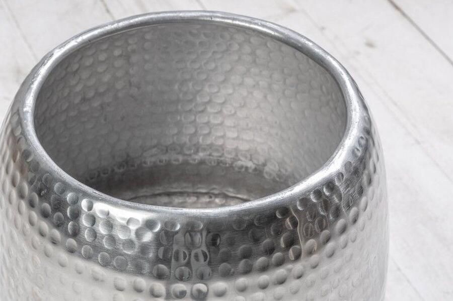 Invicta Interior Handgemaakte bijzettafel ORIENT 50cm zilver metaal gehamerd design rond 40235 - Foto 4