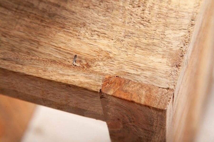 Invicta Interior Handgemaakte bijzettafel S 60cm massief mangohout verstelbaar 41001 - Foto 3