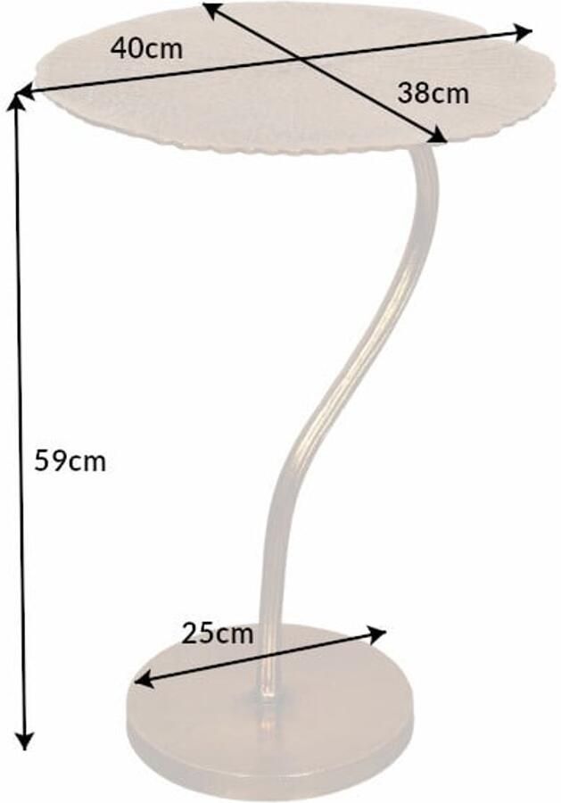 Invicta Interior Handgemaakte design bijzettafel ABSTRACT LEAF 40cm goud 40904