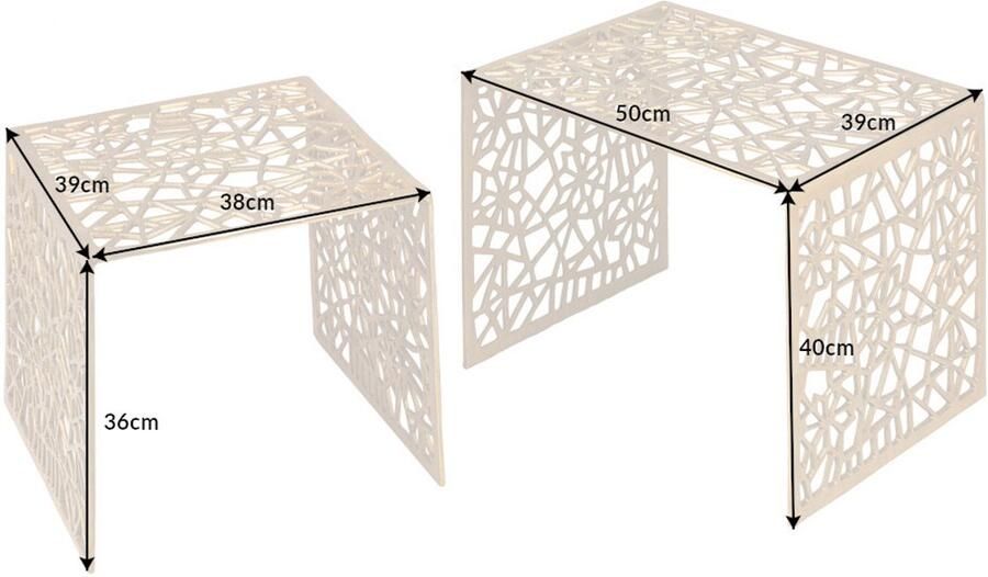 Invicta Interior Handgemaakte salontafel ABSTRACT 50cm set van 2 goud in Gap-design 40899 - Foto 2