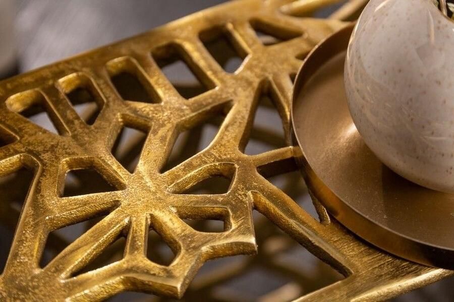 Invicta Interior Handgemaakte salontafel ABSTRACT 60cm aluminium goud in Gap design 40900 - Foto 2