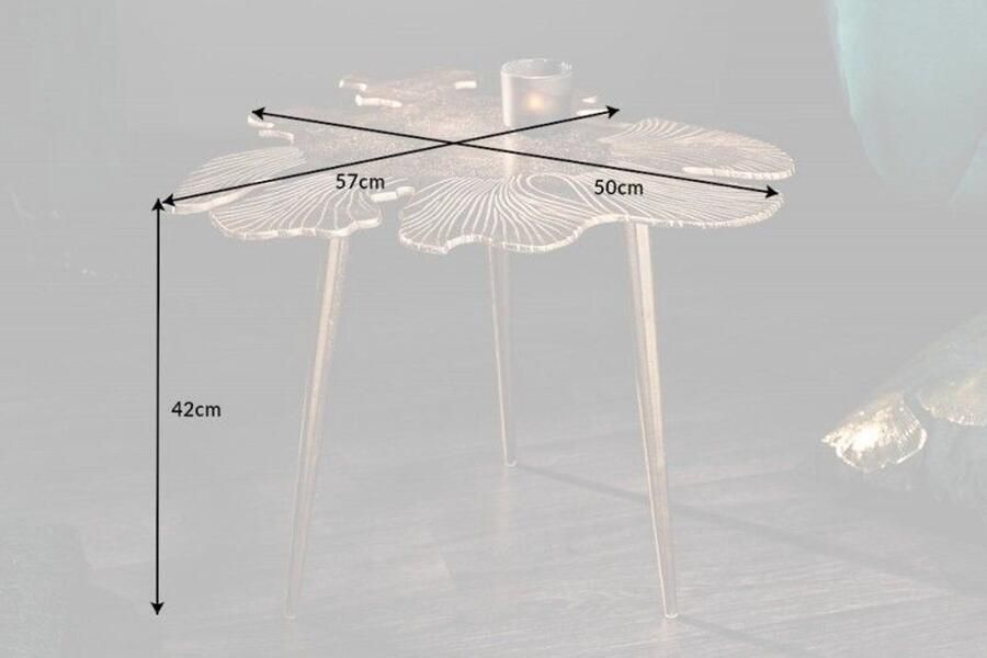 Invicta Interior Handgemaakte salontafel Elysian Essence LEAF 60cm goud filigraan bladontwerp