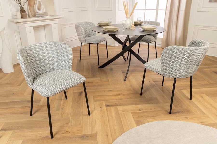 Invicta Interior Handgemaakte tafellamp Celeste Essence 80cm naturel longan hout beige met linnen kap - Foto 2