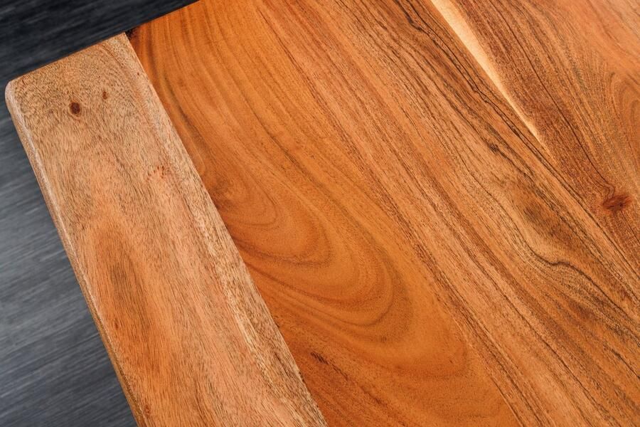 Invicta Interior In hoogte verstelbaar bureau MAMMUT 180cm Acacia massief houten boomrand handgemaakt 44822