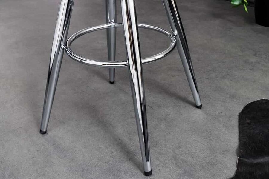 Invicta Interior In hoogte verstelbare barkruk INDUSTRIAL chroom zilver zwart metaal ronde draaibaar 43656 - Foto 2