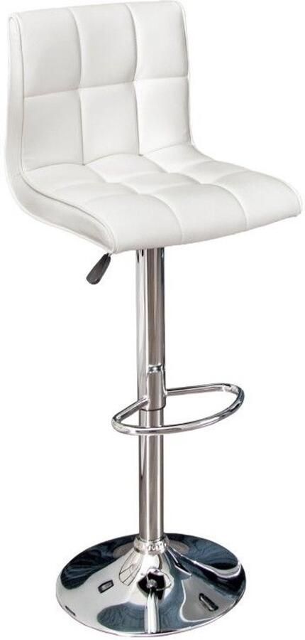 Invicta Interior In hoogte verstelbare barkruk Velour Delight witte barstoel met voetsteun - Foto 2