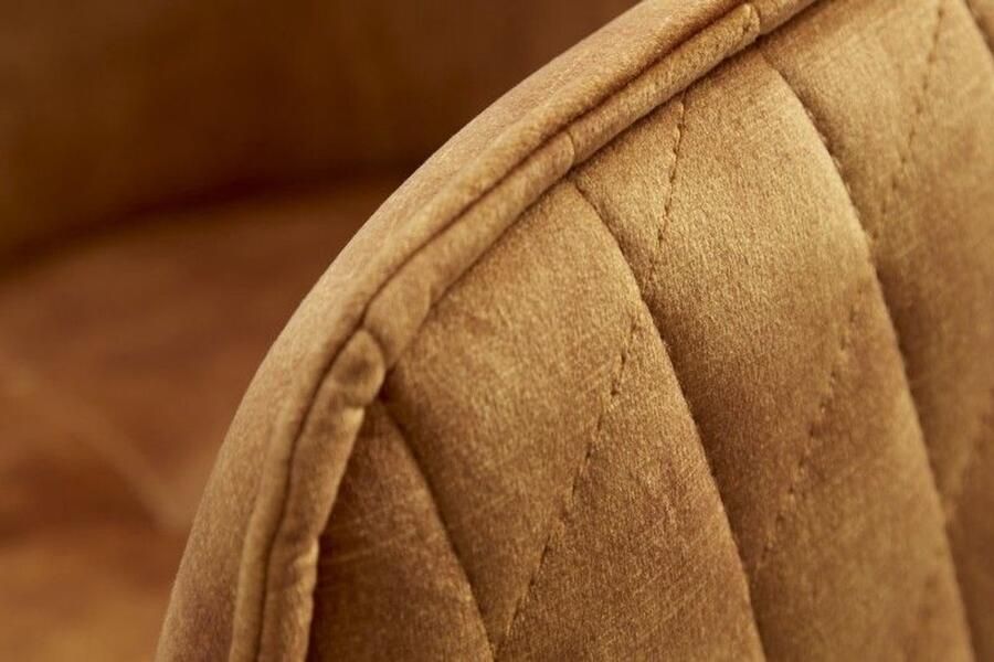 Invicta Interior In hoogte verstelbare bureaustoel Celeste Essence mosterdgeel fluweel met decoratieve stiksels - Foto 4