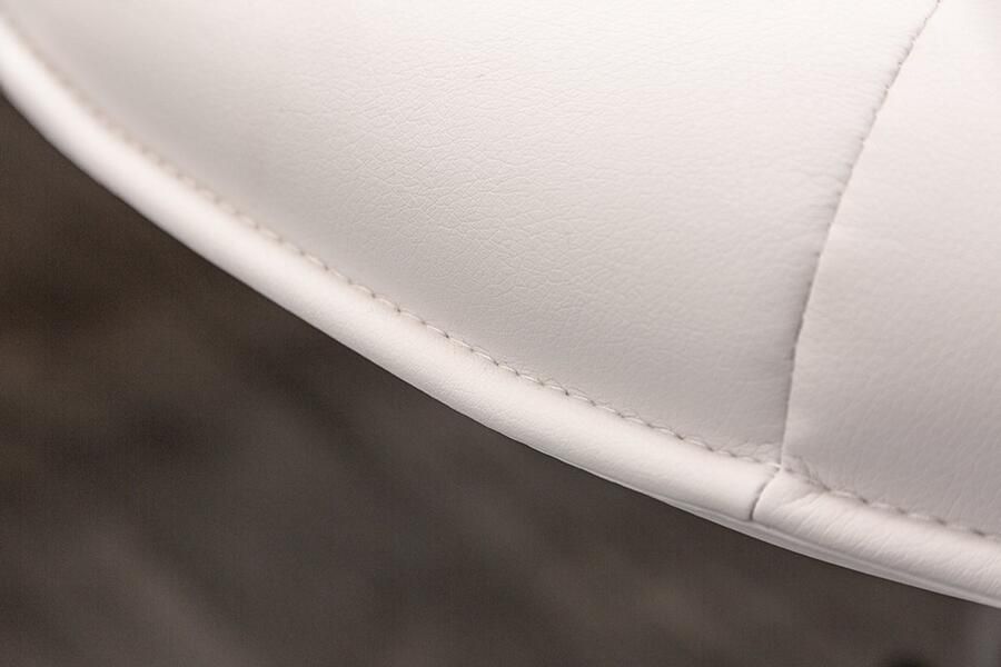 Invicta Interior In hoogte verstelbare bureaustoel EUPHORIA wit met decoratieve stiksels 40868