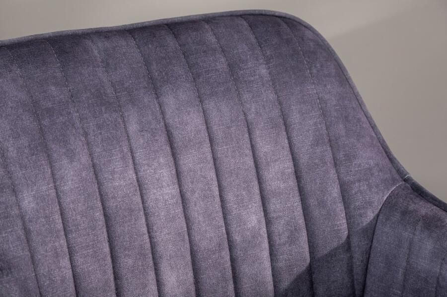 Invicta Interior In hoogte verstelbare bureaustoel TURIN donkergrijs fluweel met armleuning draaistoel 40305 - Foto 2