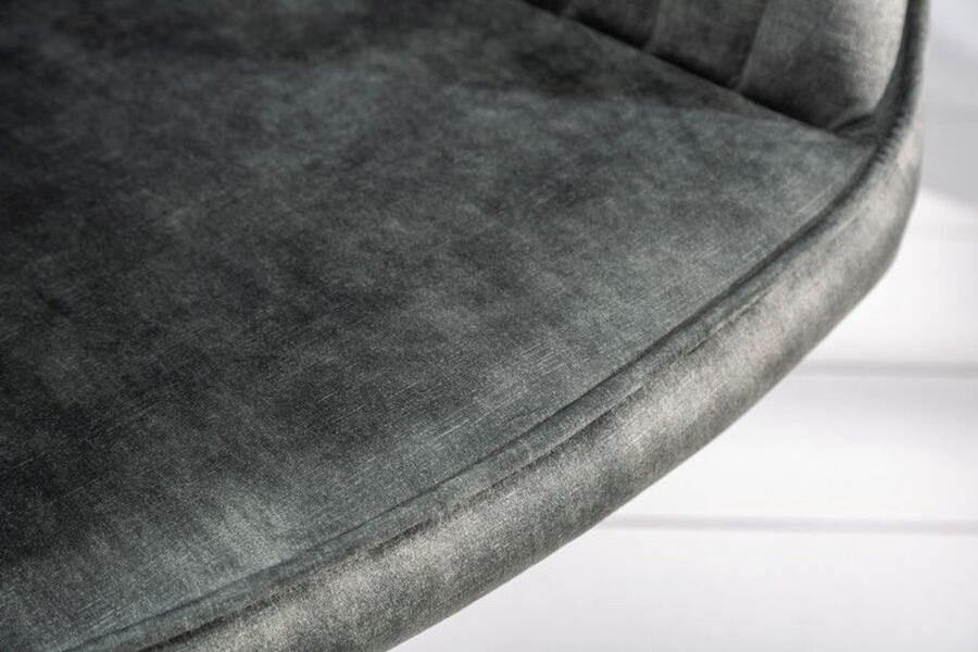 Invicta Interior In hoogte verstelbare bureaustoel TURIN groen fluweel met armleuning draaistoel 40307