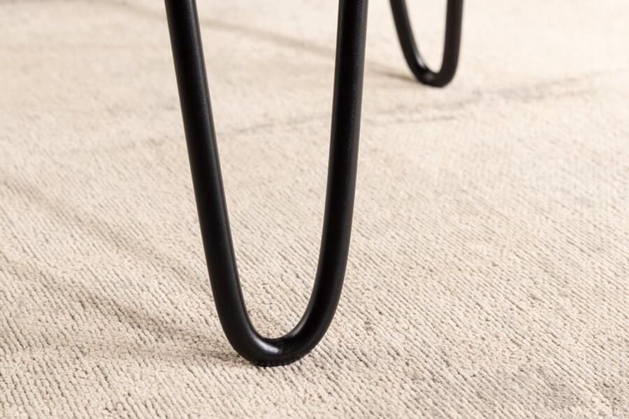 Invicta Interior industrieele bijzettafel GOA 40cm natuurlijk acacia massief hout boomstam ronde haarspeldpoten 42902