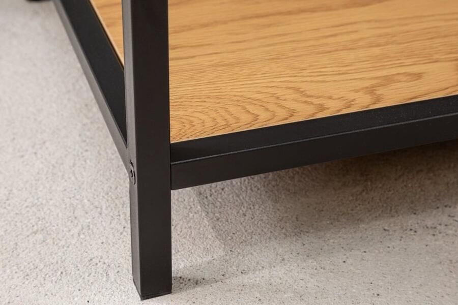 Invicta Interior industrieele boekenkast SLIM LINE 185x114cm wilde eik zwart zes planken 42024 - Foto 2