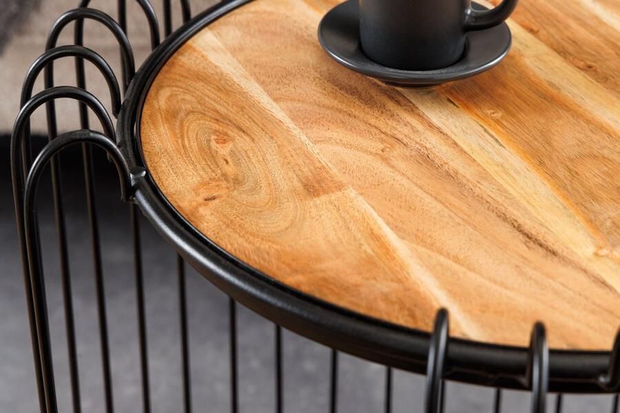 Invicta Interior Industriële bijzettafel TRUE ELEMENTS 50cm Naturel Acacia massief hout 45737 - Foto 2