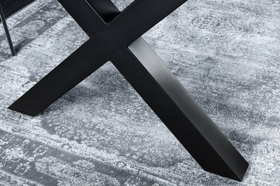 Invicta Interior Industriële eettafel WILD 200cm grijs witgekalkt wild eiken design boomrand zwart X-poot 45087 - Foto 2