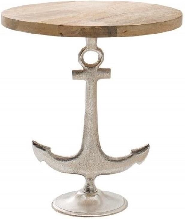 Invicta Interior Maritiem design bijzettafel SEVEN SEAS 50cm anker met mangohouten blad 38542 - Foto 2