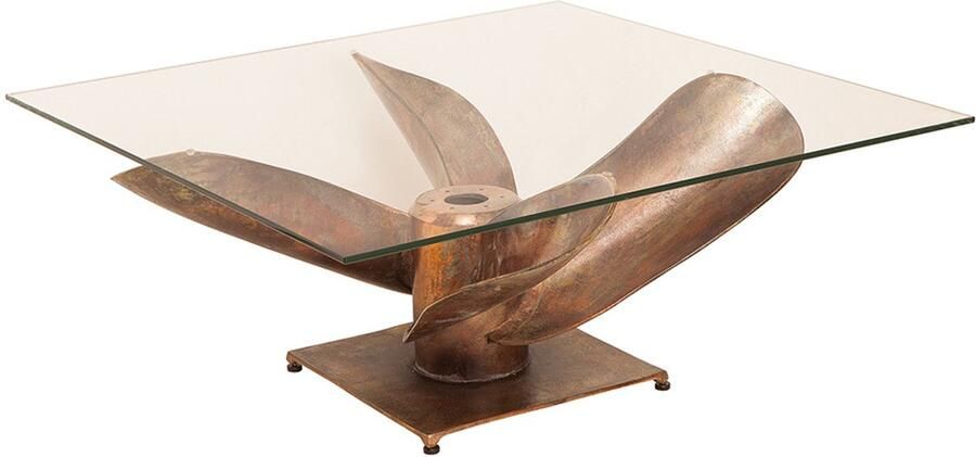 Invicta Interior Maritieme salontafel OCEAN L 85cm antiek koper met scheepsschroef 39254 - Foto 2