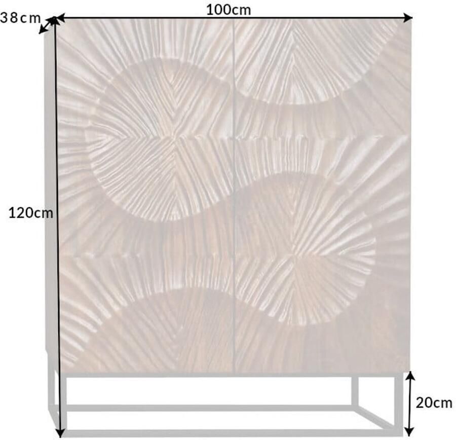 Invicta Interior Massief dressoir SCORPION 120cm bruin mangohout met gedetailleerde 3D-gravures 40183 - Foto 2