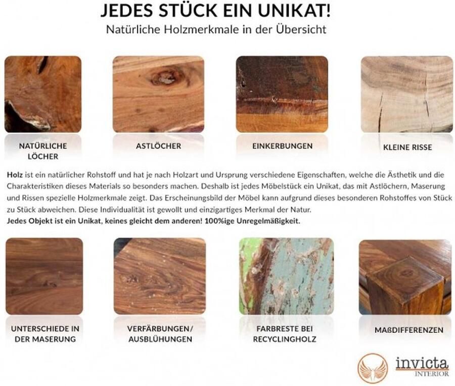 Invicta Interior Massieve kapstok TREE NATURE 170cm kledingrek van natuurlijk hout 41646