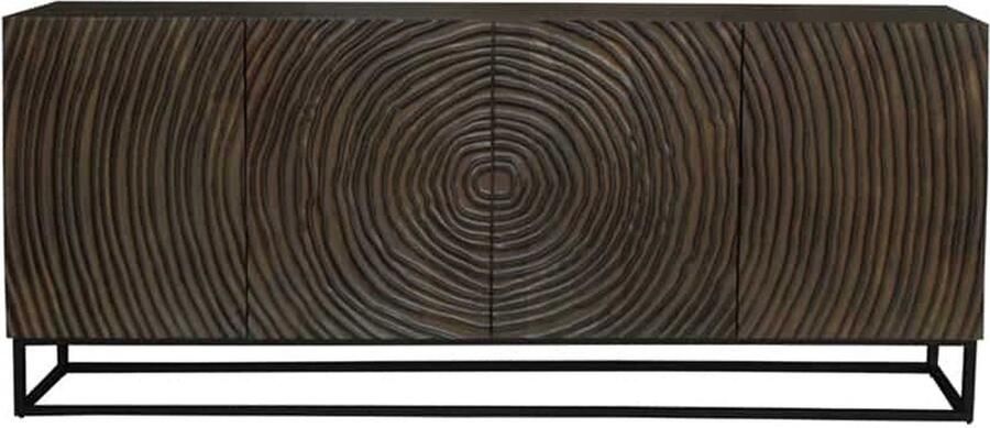 Invicta Interior Massief dressoir ZEN CIRCLES 180cm donkerbruin mangohout 3D design 44580 - Foto 2