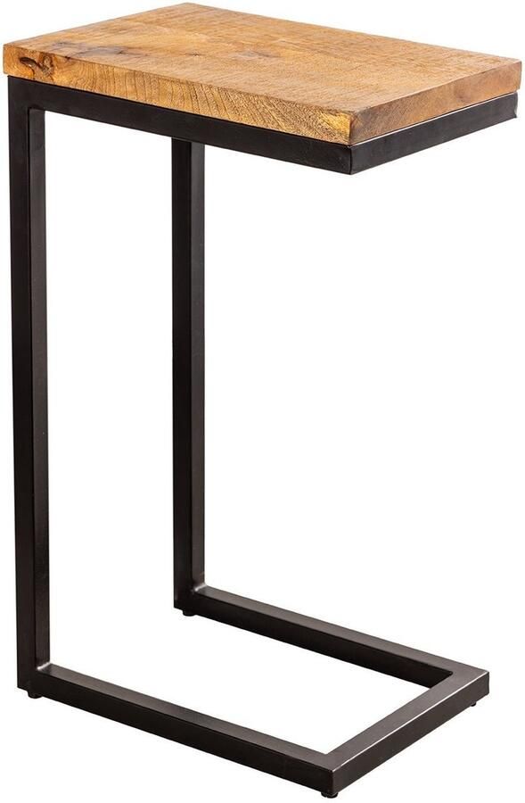 Invicta Interior Massief houten bijzettafel GASTON 65cm naturel mangohout metaal zwart handgemaakt 44740 - Foto 2