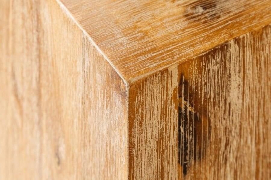Invicta Interior Massief houten decoratieve kolom COLUMNA 75cm acacia teak grijs gekalkt bijzettafel 38433 - Foto 2