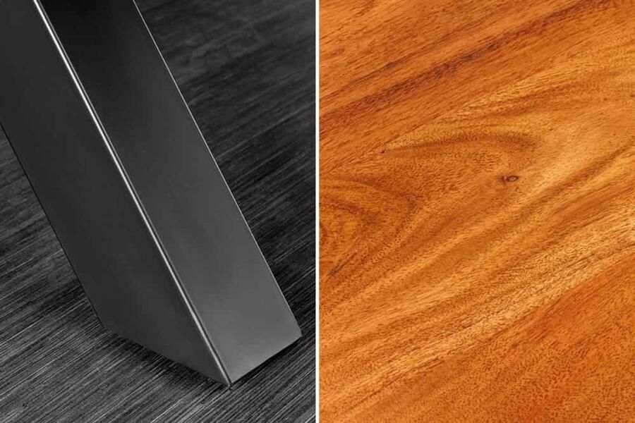 Invicta Interior Massief houten eettafel MAMMUT 300cm acacia X-frame zwart metalen boomrand 6cm tafelblad 43782 - Foto 2