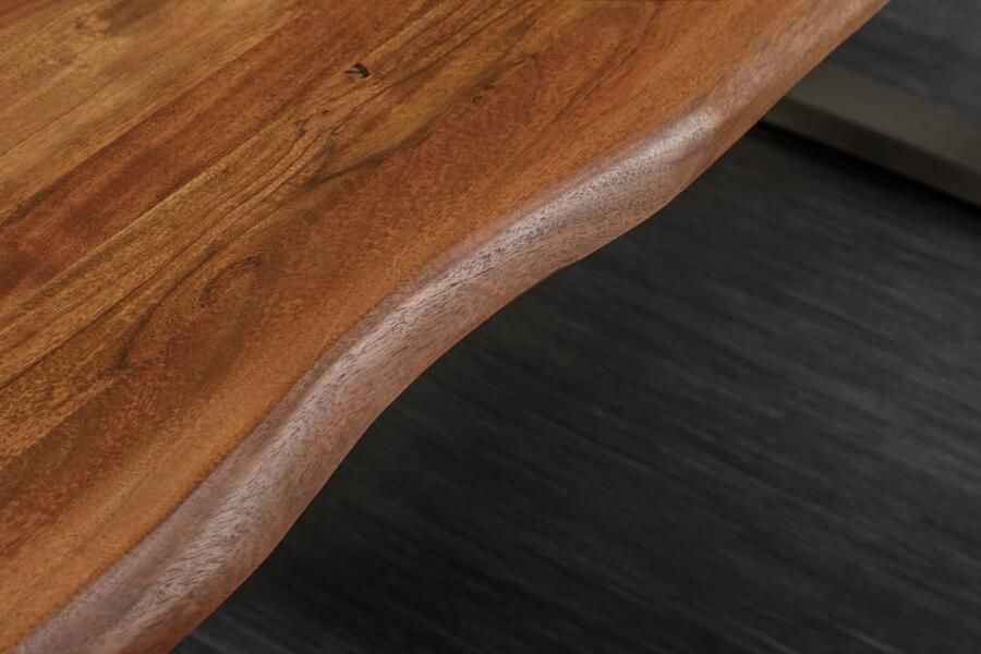 Invicta Interior Massief houten eettafel MAMMUT NATURE 200cm acacia roestvrijstalen boomrand 3 5cm tafelblad 40211 - Foto 2