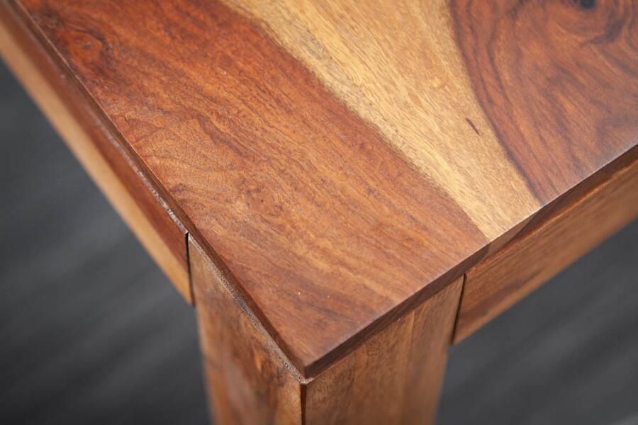 Invicta Interior Massief houten eettafel PURE 135cm natuursteenafwerking Sheeshamhout unieke korrel 43752 - Foto 2