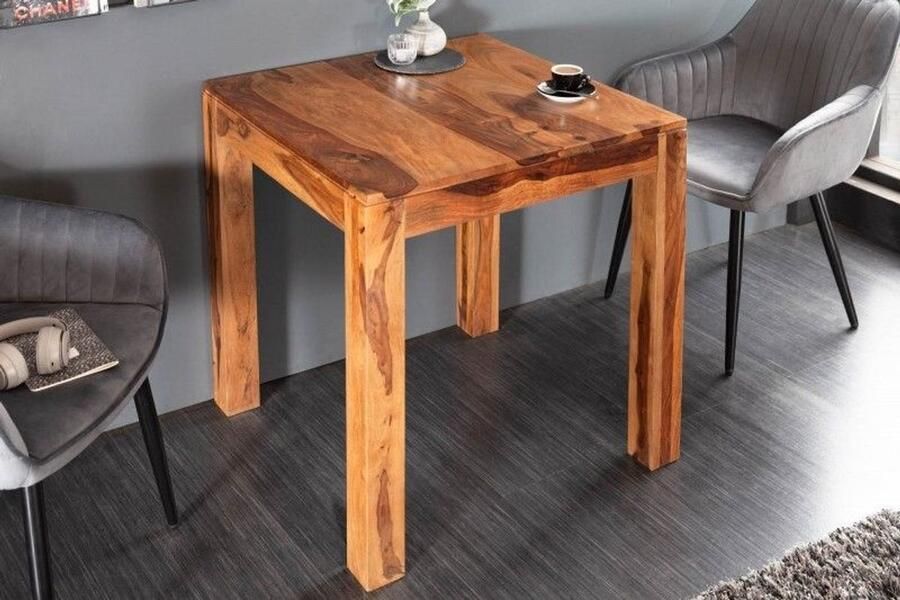 Invicta Interior Massief houten eettafel Seraph Treasure 70cm bistrotafel met natuurlijke Sheesham steenafwerking vierkant - Foto 3