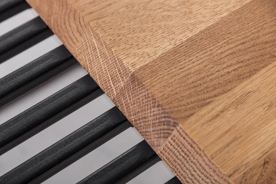 Invicta Interior Massief houten salontafel ARCHITECTURE 100cm geolied eiken zwart metalen frame 41576 - Foto 2