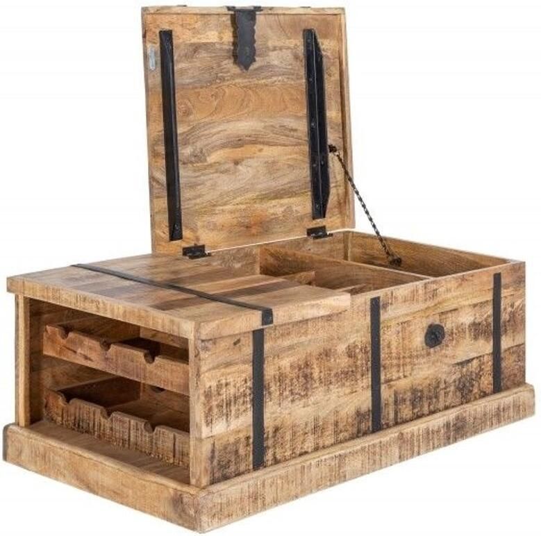 Invicta Interior Massief houten salontafel BODEGA 100cm mangohouten thuisbarkast 39814