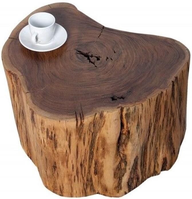 Invicta Interior Massief houten salontafel Prestige Splendour 50cm acaciaboomstamkruk bijzettafel handgemaakt - Foto 3